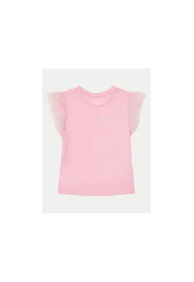Bluza din bumbac organic cu detaliu logo - Roz