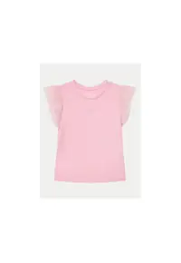 Bluza din bumbac organic cu detaliu logo - Roz
