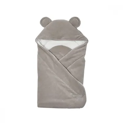 Patura plic din velur Cotton Twins gri