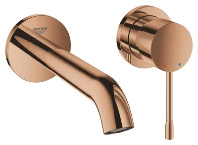Baterie lavoar Grohe Essence 19408DA1, 1/2 inch, montare pe perete, monocomanda, 180 mm, cartus ceramic, fara ventil, lucios, Warm sunset
