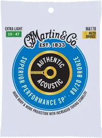 Corzi de chitară acustică Martin - MA170 80/20, 10-47, bronz