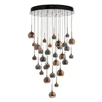 Lampa suspendata Aurelia 30lt Cluster Pendant Black Chrome & Copper/Bronze Glass 3M Drop