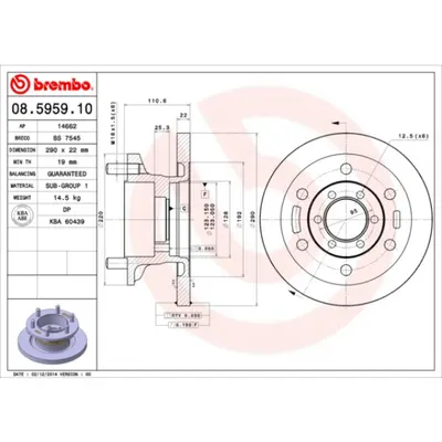 Disc frana BREMBO 08.5959.10