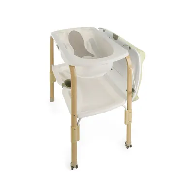 Cadita de baie cu suport Jane Flip cu 2 pozitii anatomice, masuta de infasat, tavita si compartimente pentru accesorii Sage