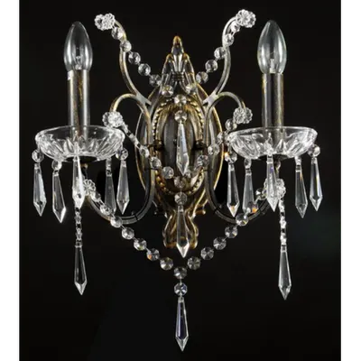 Aplica Diamant Crystal Castle,2 x E14, 230V, D.14cm,H.35 cm,Bronz