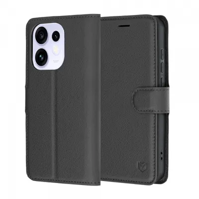 Husa pentru Oppo Reno16 / Reno16 Pro, Techsuit, Leather Folio, Neagra