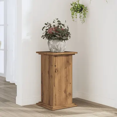 Gossi suport de plante stejar artizanal, 33x33x60 cm, lemn prelucrat