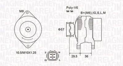 Alternator (14V, 80A) TOYOTA YARIS 1.0 intre 2005-2011