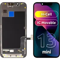 Display cu Touchscreen JK pentru Apple iPhone 13 mini, cu Rama, Versiune LCD In-Cell IC Movable, Negru