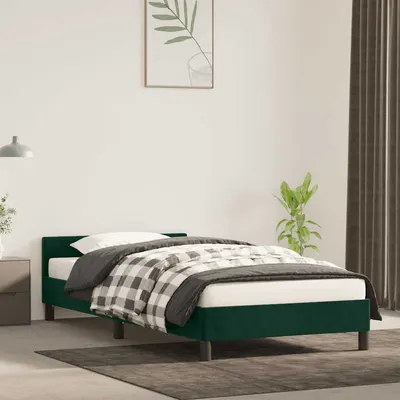 vidaXL Cadru de pat fără saltea, verde închis, 90x190 cm, catifea