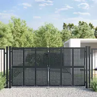 vidaXL Poartă de grădină antracit 300x150 cm oțel