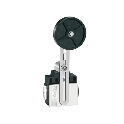 Limitator de Cursa, K Series, Adjustable Roller Lever, 2 Side Cable Entry. Dimensions Compatible To En 50047, Plastic Body, Contacts 1no+1nc Snap Action. Rubber Roller