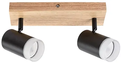 Spot Rabalux - Toras 73122, IP20, GU10, 2 x 5W, 230V, negru si stejar
