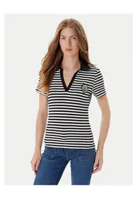 Tricou polo - Negru/Alb - Dungi