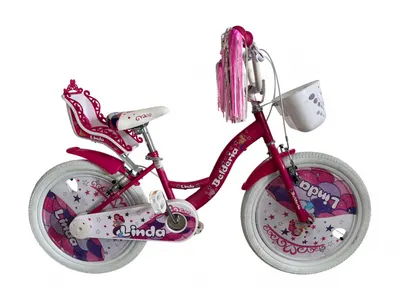 Bicicleta copii Belderia Linda, culoare roz, roata 18 , cadru din otel
