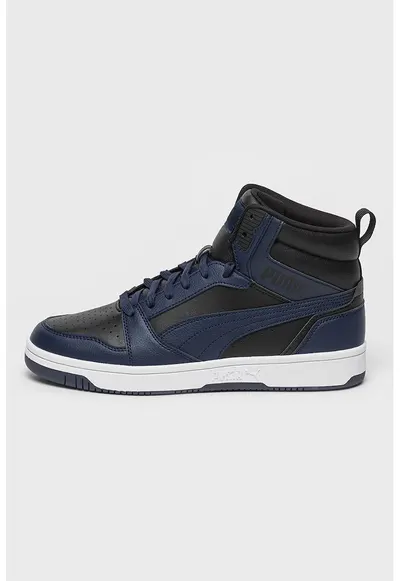 Pantofi sport mid-high din piele ecologica Rebound - Negru/Bleumarin