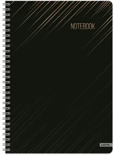Carnet Lastva Dark - A4, 100 de foi, randuri largi, spirala, sortiment