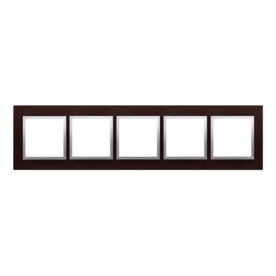 Rama cvintupla de lemn IP20/IP44(a se folosi cu DUN5 pentru IP44), wenge argintiu