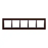 Rama cvintupla de lemn IP20/IP44(a se folosi cu DUN5 pentru IP44), wenge argintiu