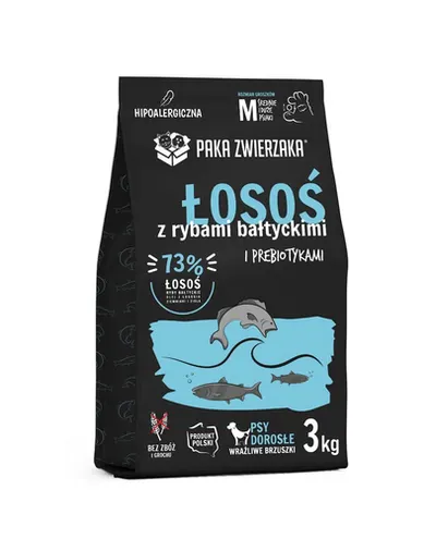PAKA ZWIERZAKA Seventh Heaven Hrana uscata pentru caini, cu somon si peste baltic M 3kg