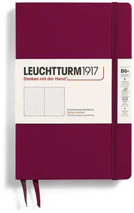 Caiet Leuchtturm1917 Paperback - B6+, roșu, pagini cu puncte, copertă rigidă
