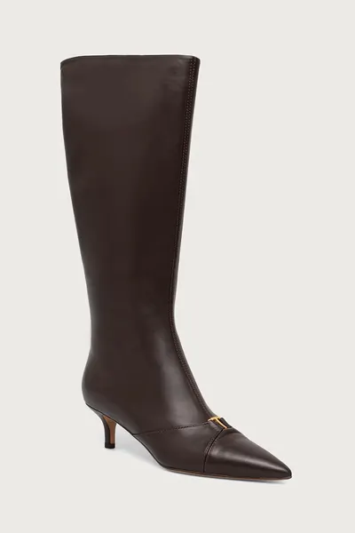 Twinset cizme cu toc cui pentru femei din piele