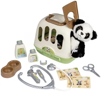 Set de joacă Smoby - Cușcă veterinară cu instrumente, cu animal sortiment