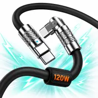 Cablu Date si Incarcare Rapida Timebox, 120W, 1,5m, Rotire 180 grade, Negru - Default Title