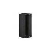 Linkeo 19 freestanding cabinet cu single front Usa din sticla - capacity 24U -dimensions 1226x600x600 mm -ready-assembled