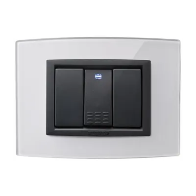 Placa Vitra sticla gheata, 3 module, mod comanda gri
