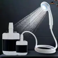 Dus portabil de camping cu robinet incorporat, USB pentru interior/exterior