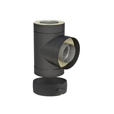 Racord T Tub inox izolat - DW Black 50 FI180 - 90GR