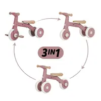 Bicicleta/tricicleta, Petite&Mars, 3 in 1, Multifunctionala, Cu/fara pedale, Ghidon directionabil, Sa reglabila pe inaltime, 2.3 kg, Pana la 25 kg, 12-36 luni, Roz