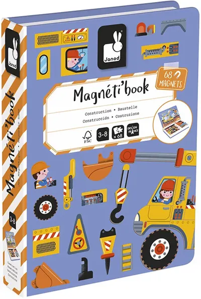 Carte magnetică Janod - Șantier de construcții