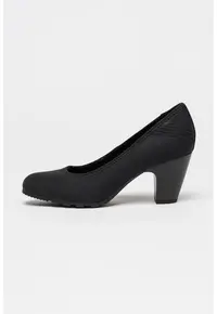 Pantofi cu varf rotund si toc cubanez - Black Onyx/Bleumarin