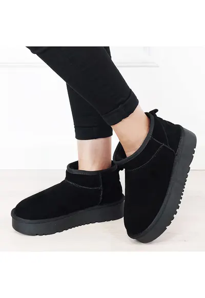Ghete negre din piele naturala NN604 116 18309 - Negru