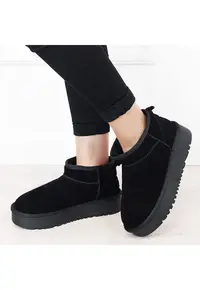 Ghete negre din piele naturala NN604 116 18309 - Negru