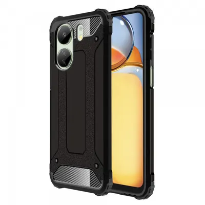 Husa pentru Xiaomi Poco C65 / Redmi 13C, Techsuit, Hybrid Armor, Neagra