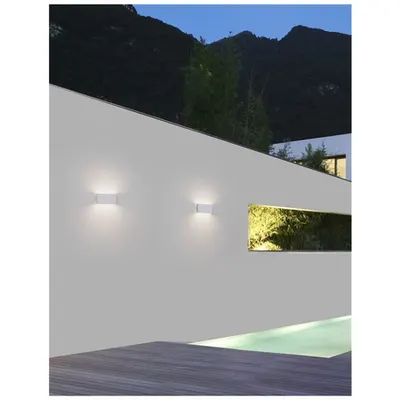 Aplica MILE Alb Aluminiu & Sticla LED 2x5 Wat 550Lm 3000K CRI>80 100-240 Volt Beam Angle 102° IP54 Deschis sus & jos