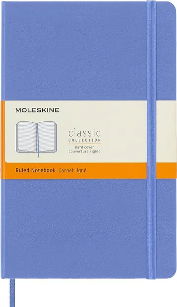 Caiet cu copertă tare Moleskine Classic Ruled - Hydrangea Blue, rânduri