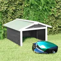 vidaXL Garaj mașină de tuns iarba robot, gri&alb, 72x87x50cm lemn brad