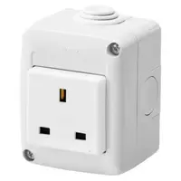 Protected Enclosure Complete With System Devices - With Socket-Outlet 2p+e 13 a - Standard Englez - Ip40 - Rgrey Ral 7035