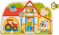 Puzzle cu mâner Goki - My Farmhouse