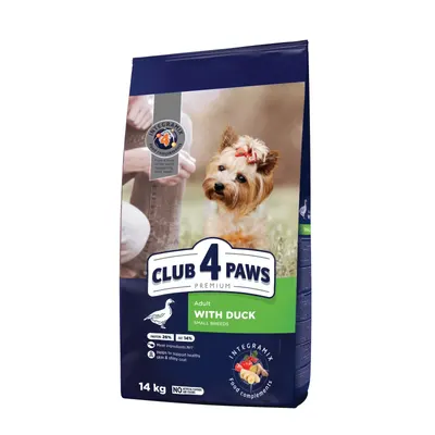 Hrana uscata premium caini, Club 4 Paws Adult Mini, Rata, 14 kg