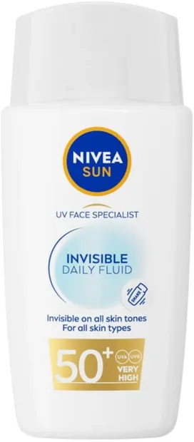 Nivea Sun Fluid facial cu protecție solară Invisible Daily, SPF50+, 40 ml