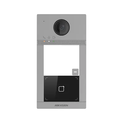 Videointerfon de exterior IP WiFi Hikvision DS-KV8113-WME1(C), 1 familie, Mifare, 2MP, IR, PoE, aparent