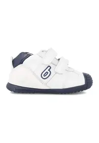 Pantofi sport din piele cu velcro - Albastru inchis/Alb optic