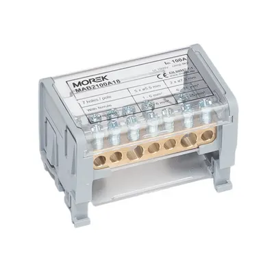 Distribuitor monofazat Moblock 2P 100A-7 2x25 + 5x6mm² Distribution block