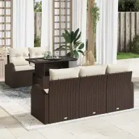 vidaXL Set de canapele pentru grădină 6 buc. Maro Poli Rattan