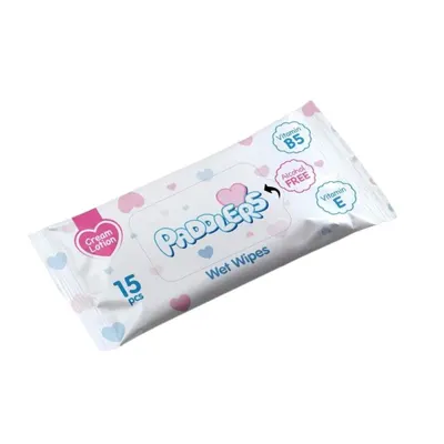 Servetele Umede Paddlers, de Buzunar, cu Vitamina E, Cream, 15 Bucati